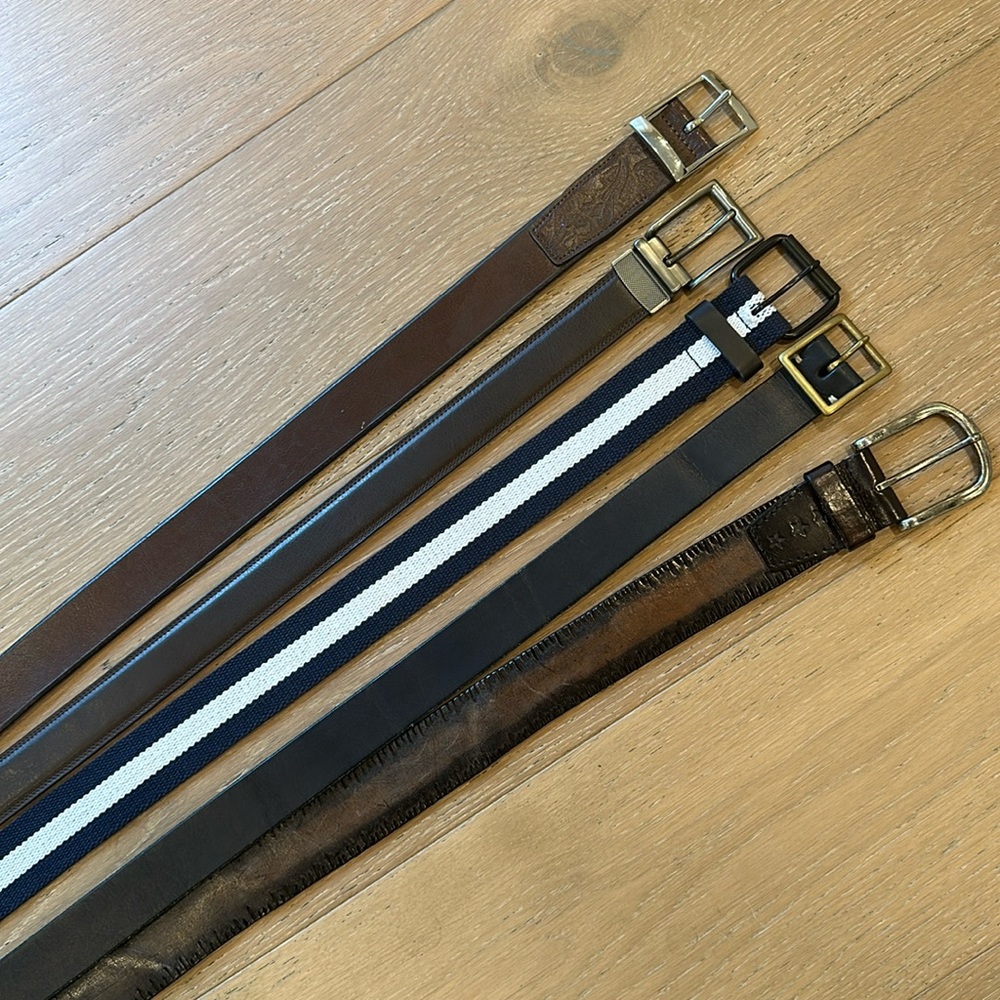 Lot of 5 Men’s Belts- All Saints, Ben Sherman and more